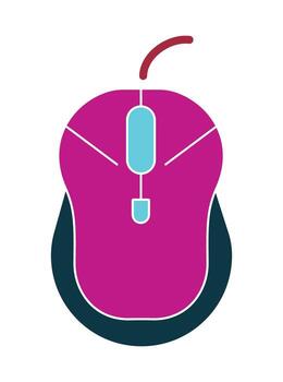 creativo computadora ratón icono en el forma de un Cereza o manzana. moderno plano diseño ilustración para tecnología conceptos. vector