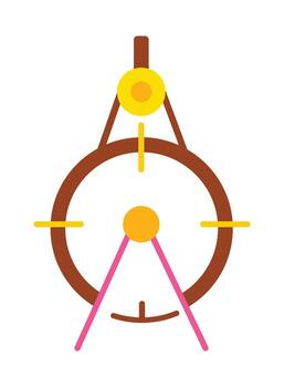 Drawing compass icon in a modern flat design. Geometric tool illustration for architecture, mathematics, and engineering, isolated on a white background. vector