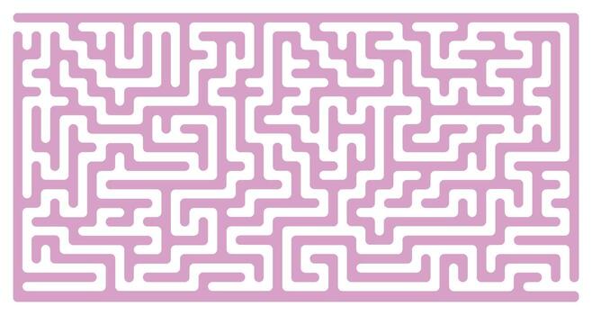 resumen rosado laberinto rompecabezas antecedentes con redondeado camino, complejo laberinto plantilla, niños juego concepto, plano mínimo geométrico diseño, aislado transparente ilustración para impresión o web vector