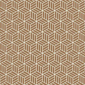 Seamless pattern with geometric cube illusion, modern abstract design, stylish contemporary repeating background, decorative wallpaper texture, retro trendy textile and fabric ornament print vector