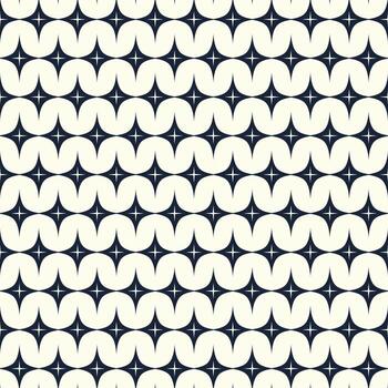 Seamless pattern with abstract curves and star shapes, modern geometric design, elegant stylish repeating background, decorative wallpaper textile fashion ornament for fabric and surface print vector