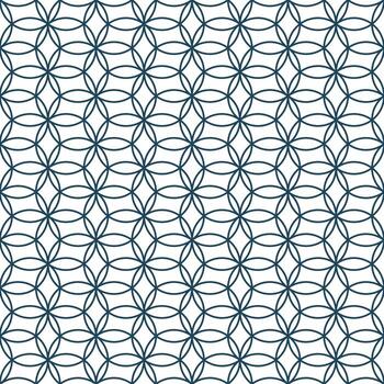 sin costura modelo con superposición Armada en forma de pétalo línea círculos en blanco fondo, mínimo geométrico floral resumen diseño ideal para antecedentes, embalaje, envase, textil y fondo de pantalla vector