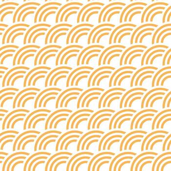 Seamless pattern with golden arcs inspired by traditional Japanese seigaiha waves, abstract repeating texture, decorative design for textile, wallpaper, wrapping, background, stylish graphic vector