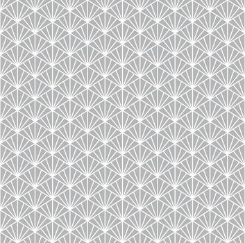 Seamless pattern with geometric fan shaped triangles, decorative black and white abstract design, modern minimal repetitive background, stylish symmetrical wallpaper, digital fabric texture vector