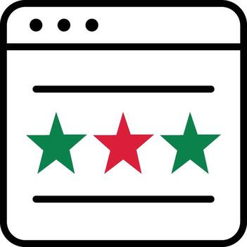 Website Interface Icon with Three Stars for Rating or Review illustration vector