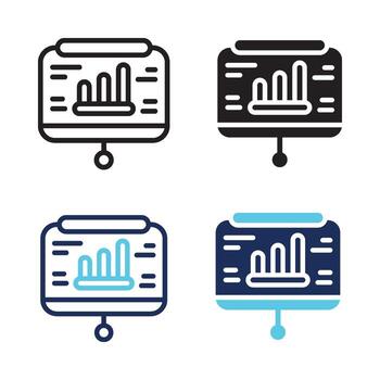 presentación icono conjunto múltiple estilo recopilación. estilo incluir describir, sólido, doble tono. vector