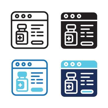 Medical Web icon set multiple style collection. Style Include outline, solid, dual tone. vector