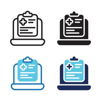 Report icon set multiple style collection. Style Include outline, solid, dual tone. vector