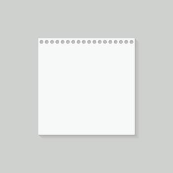 Realistic drawing paper sheet, White plain notebook paper. vector
