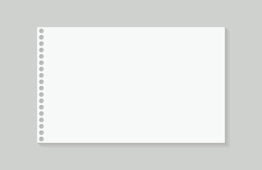 Realistic drawing paper sheet, Blank paper or drawing paper, White plain notebook paper. vector