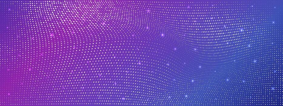 Abstract Wavy Dot Pattern in Gradient Purple and Blue Tone. Background vector