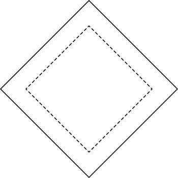 un cuadrado con un línea mediante eso vector