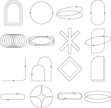 a set of shapes and lines that are used to create a design vector