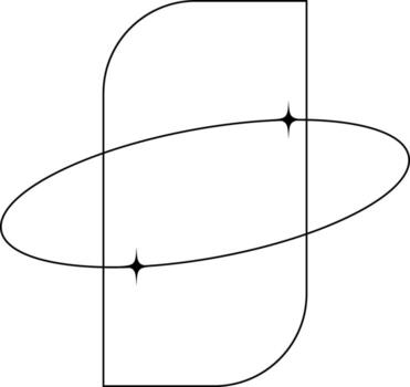 a drawing of a circle with a line through it vector