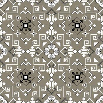 tribal inspirado simetría en suave gris pardo y blanco tonos inspiración desde indígena motivos y antiguo arte patrones, ideal para De temática étnica telas, boho hogar decoración, y digital aplicaciones vector