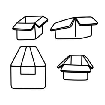 four different boxes with different shapes and sizes vector