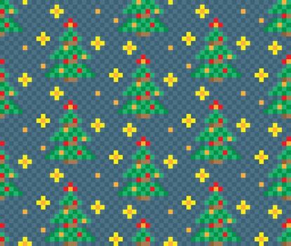 Seamless background with new year tree. vector
