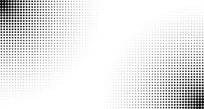 Abstract halftone texture background with two radial gradients. Dotted art. vector