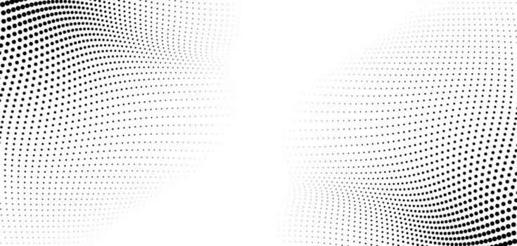 Abstract halftone texture background with turbulence gradient. Dotted wavy art. vector