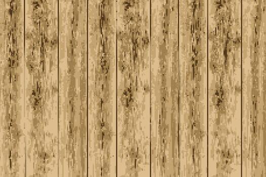 A pixel art wood texture. Retro and geometric style digital background with a brown wood grain pattern. Ideal for game assets and design projects. vector