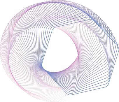 Abstract Swirl Line Art Gradient Blend Line Element vector