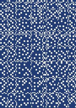 Hand drawn abstract white squares grid seamless pattern, Japanese inspired simple and minimal block print texture crafted geometric background for textile, carpet, decoration vector