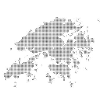 punteado mapa de hong kong vector