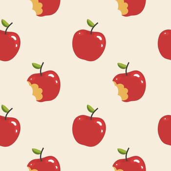 Seamless pattern with red apples on a light pink background. Seamless pattern for textiles, packaging, backgrounds vector