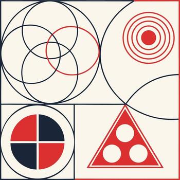 geométrico formas en un cuadrado vector