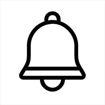 Bell Icon Modern Minimal Creative Notification Alert Ring Sound Symbol Design UI Graphic Flat Web Mobile App Interface Illustration vector
