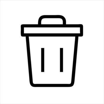 Modern Trash Icon Design Creative Minimal Flat Style Illustration Digital Symbol Garbage Bin Recycling Concept UI Element Graphic Art vector