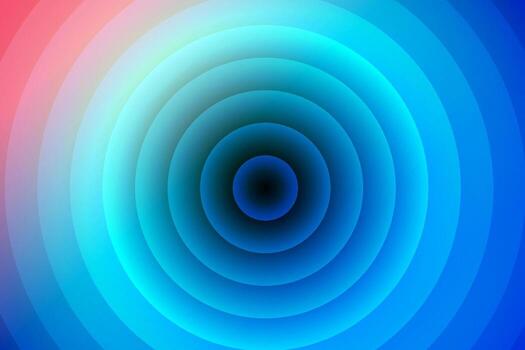 Abstract design featuring concentric circles with smooth gradient shades of blue, cyan and pink vector