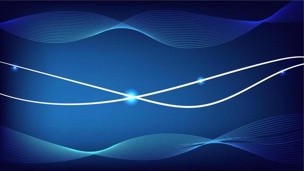 Abstract futuristic background featuring glowing wave lines and light effects in blue gradient tones, Perfect for technology, digital and modern design concepts vector