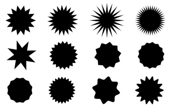 Zig Zag Circle Shapes Sets Illustration Design Isolated On White Background vector