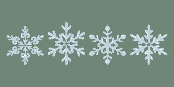 Snowflake Collection, Snowflake Set, Frost Ornament vector
