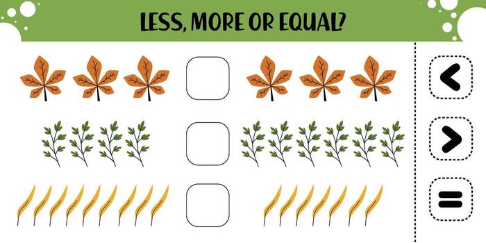 Less More or Equal Activity Using Leaves vector