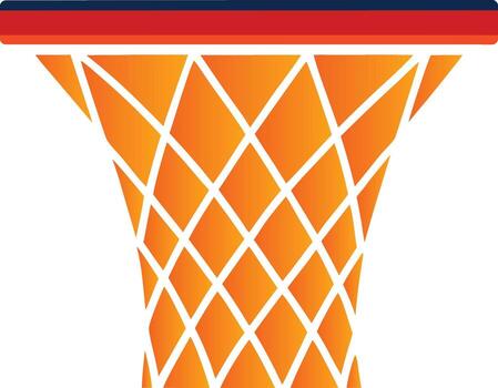 Close up view of a basketball hoop net and rim vector