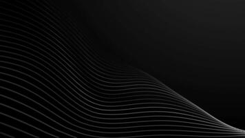 schwarz und Weiß abstrakt Hintergrund nahtlos Schleife. 4k gebogen und wellig Linien, schleppend Bewegung fließend Wellen, minimal futuristisch Bewegung Design, Digital künstlerisch Textur, ätherisch Sanft dynamisch Linien. video