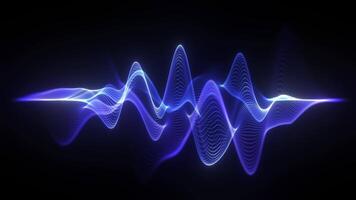 Blue sound Waves Frequency. Purple neon Futuristic Audio Waveform Graph In Seamless Loop. Audio Visualizer, Sound Analyzer Screen. Music wave, Audio space blue. Equalizer Hud User Interface. 4k 60fps. video