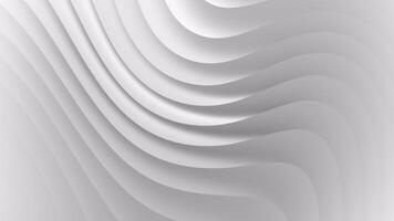 3d animering av vit grå kurva vågor strömmande abstrakt rörelse bakgrund. sömlös slinga animering bakgrund. 4k 60 fps, ultra hd. vit 3d volumetriska bakgrund. långsam Vinka rörelser av rader. video