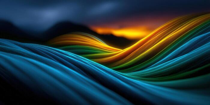 A mesmerizing abstract artwork featuring waves of brilliant and vivid colors. photo