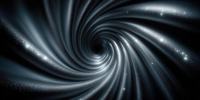 The image presents a captivating spiral vortex with metallic textures, and a sense of depth. photo