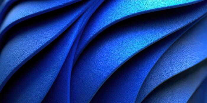 An abstract composition featuring a play of textures and vibrant shades of blue. photo
