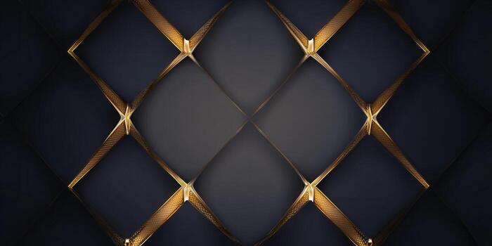 Elegant golden diamond pattern on a dark background, embodying luxury and sophistication. photo