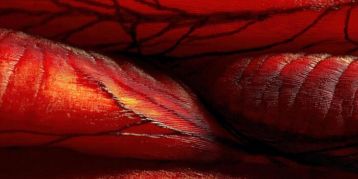 detallado ver de rojo tela con sutil texturas y intrincado diseños, creando un visual deleitar. foto