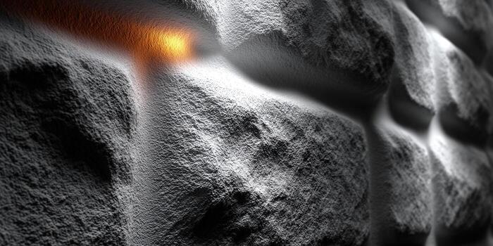 A textured stone wall with an artistic warm glow effect. photo