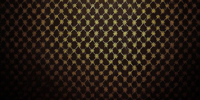 Elegant gold floral lattice pattern on a dark brown surface, perfect for backgrounds. photo