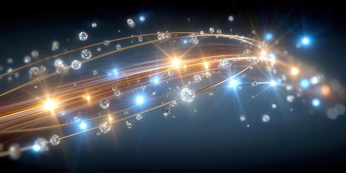 Elegant abstract artwork with diamond and light effects, creating a luxurious and stunning visual. photo