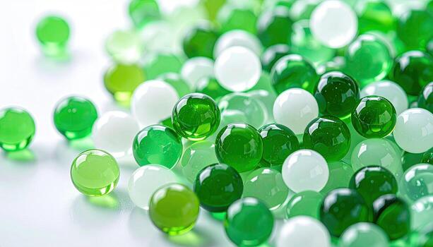 Close-up of multicolored translucent spheres photo