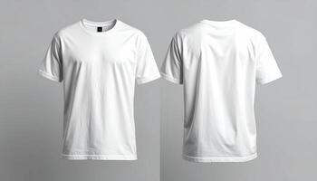 frente y espalda ver de un llanura blanco camiseta foto